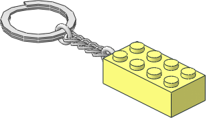 Keychain with 2 x 4 Brick