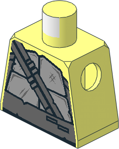 Minifig Torso with Light Bluish Grey Turtle Shell and Dark Bluish Grey Belt with Two Straps Pattern