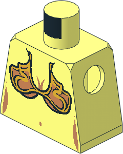 Minifig Torso with SW Female Metal Bikini Top and Nougat Outlines (Princess Leia 2006) Pattern