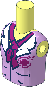 Figure Friends Girl Torso with Magenta Jungle Rescue Logo, White Collar and Magenta Scarf Pattern