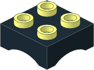 Brick  2 x  2 x  0.667 with Black Rubber Foot Pattern