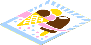 Sticker  2.2 x  1.8 with Ice Cream Cone and Popsicle