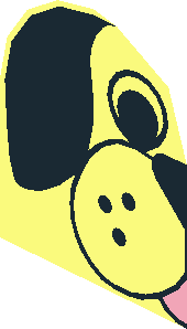 ~Brick  2 x  4 x  2 with Curved Top with Dog Face Pattern - Half