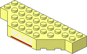 Brick  4 x 10 without Two Corners with White "POLICE" Red Line Pattern