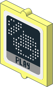 Glass for Window  1 x  2 x  2 with "PLAY" and Pixelated Stay-Puft Logo Sticker