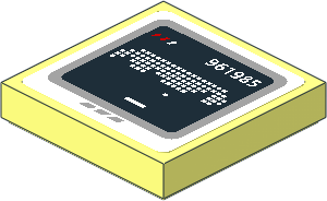 Tile  2 x  2 with Black Screen with "961985" and Pixelated Graphics Sticker