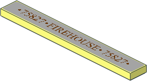Tile  1 x  8 with "75827 FIREHOUSE 75827" on Grey Background Sticker