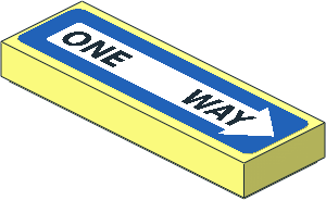 Tile  1 x  3 with "ONE WAY" in White Arrow on Blue Background Sticker