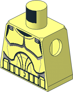 Minifig Torso with SW Clone Trooper Armour (Clone Wars 2008) Pattern