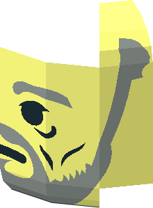 ~Minifig Head with with SW Light Gray Beard and Black Wrinkles (Count Dooku 2002) Pattern - Half