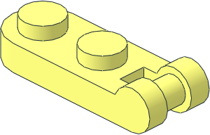 Plate  1 x  2 Round with Horizontal Handle on Side