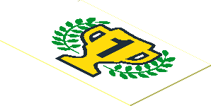 Sticker  1.1 x  1.7 with 1st Place Cup and Laurels