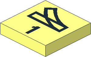 Tile  2 x  2 without Groove with Train Point Right, 1 Pattern