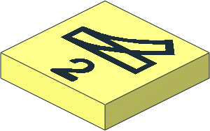 Tile  2 x  2 without Groove with Train Point Left, 2 Pattern