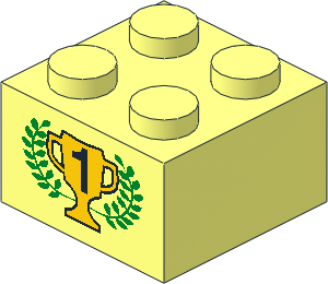 Brick  2 x  2 with 1st Place Cup and Laurels Pattern