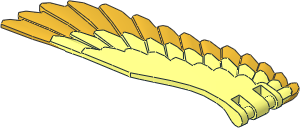 Animal Eagle Wing Right with Metallic Gold Feathers Pattern