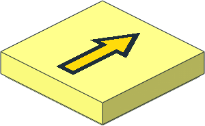 Tile  2 x  2 with Yellow Arrow with Black Border Pattern