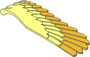 Animal Eagle Wing Left with Metallic Gold Feathers Pattern