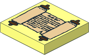 Tile  2 x  2 with Groove with Scroll Two Spindles Pattern