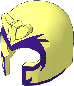=Minifig Helmet with Front Prongs with Dark Purple Highlight Pattern