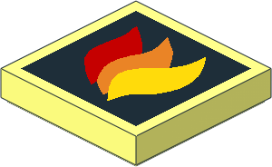 Tile  2 x  2 with Fire Logo Large Pattern