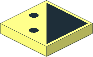 Tile  2 x  2 with  2 Black Dots and Black Triangle Pattern