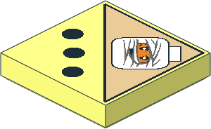 Tile  2 x  2 with  3 Black Dots and Mummy Head Pattern