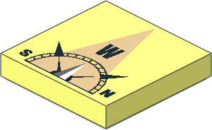 Tile  2 x  2 with Compass West in Tan Pointer Pattern