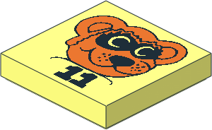 Tile  2 x  2 with Fabuland Raccoon and 11 Pattern