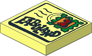 Tile  2 x  2 with Letter with "FABULAND" Text and "1" Stamp Pattern