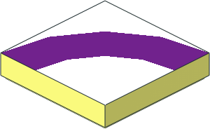 Tile  2 x  2 with Purple Quarter Ring on White Pattern