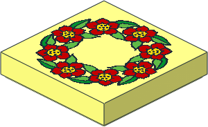 Tile  2 x  2 with Flower Ring Pattern