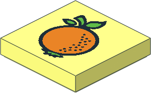 Tile  2 x  2 with Fabuland Orange Pattern