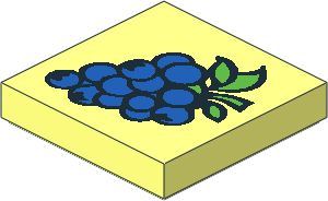 Tile  2 x  2 with Fabuland Grapes Pattern
