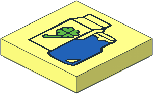 Tile  2 x  2 with Fabuland Milk Pattern