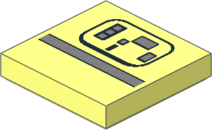 Tile  2 x  2 with Groove with SW Metallic Silver Stripe and Rectangles Pattern