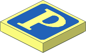 Tile  2 x  2 with "P" on Blue Background Pattern