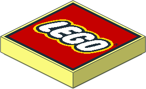 Tile  2 x  2 with Groove with LEGO Logo Type 2 Pattern