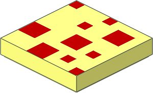 Tile  2 x  2 with 10 Red Squares Pattern