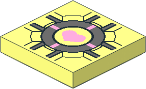 Tile  2 x  2 with Companion Cube Pink Heart Pattern