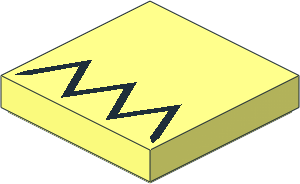 Tile  2 x  2 with Black Zigzag Pattern