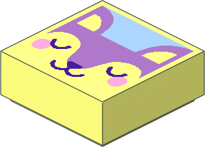 Tile  1 x  1 with Medium Lavender Dog Face on Bright Light Blue Background Pattern