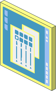 Roadsign Clip-on  2 x  2 Square with 2 Open Windows on Computer Screen Pattern