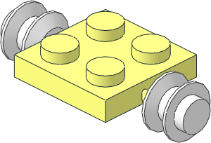Plate  2 x  2 with White Wheels (Complete)
