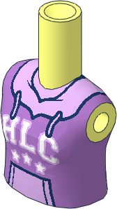 Figure Friends Girl with Medium Lavender Hoodie with Lavender Kangaroo Pocket and Hood and White 'HLC' and Stars Pattern