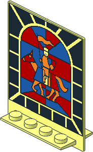 Door  2 x  8 x  6 Revolving with Stained Glass Knight Pattern