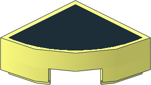 Tile  1 x  1 Corner Round with Very Large Black Quarter Disc Pattern