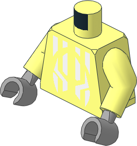 Minifig Torso with Arms and Hands with White Ornaments Pattern