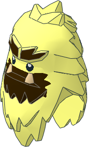 Minifig Head Yeti with Dark Brown Fur and Tan Teeth Pattern