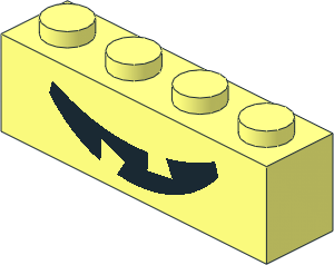 Brick  1 x  4 with Black Jack-O-Lantern Grin Pattern